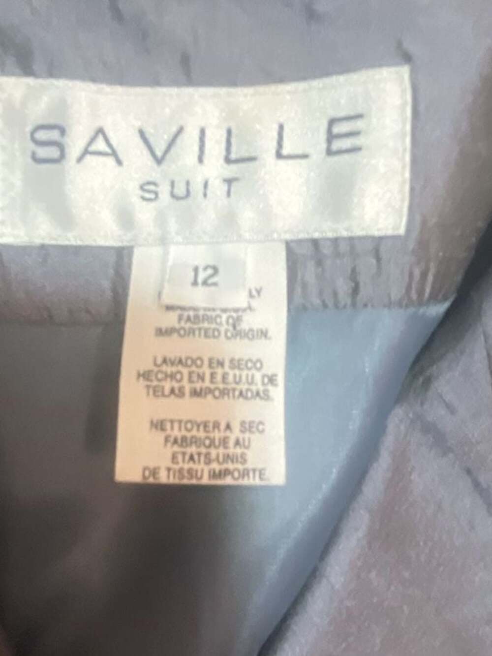 Saville Suit Women's 100% Silk Gray Skirt Suit Set Size 12 - Picture 9 of 16